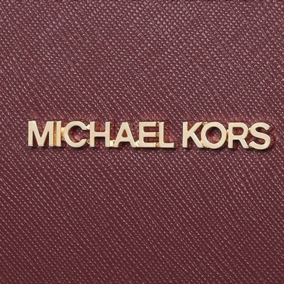 MICHAEL KORS Charlotte Large Leather Top-Zip Tote Dark Cherry NWT - Picture 8 of 16